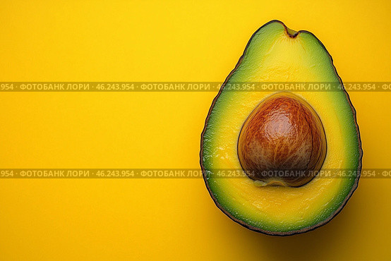 Half of avocado. Стоковое AI-изображение, AI-художник Ольга Беляева / Фотобанк Лори