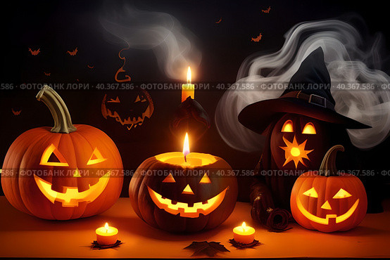 Halloween - annually October 31. Стоковое AI-изображение, AI-художник Сергей Елизарьев / Фотобанк Лори