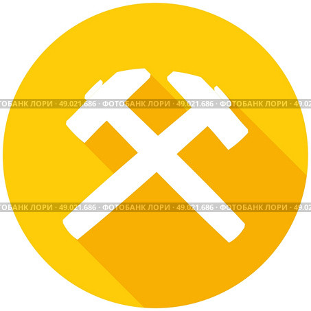 hammer icon with long shadow. Стоковое фото, агентство Ingram Publishing / Фотобанк Лори