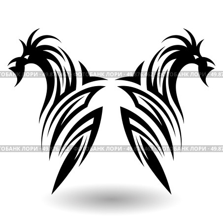 Hand Drawn Tribal Tattoo in Wings Shape. Стоковая иллюстрация, агентство Ingram Publishing / Фотобанк Лори