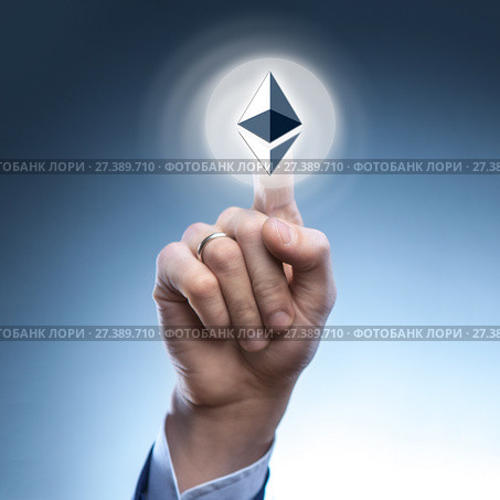 hand man touch the ripple icon. Стоковое фото, фотограф Ярослав Данильченко / Фотобанк Лори