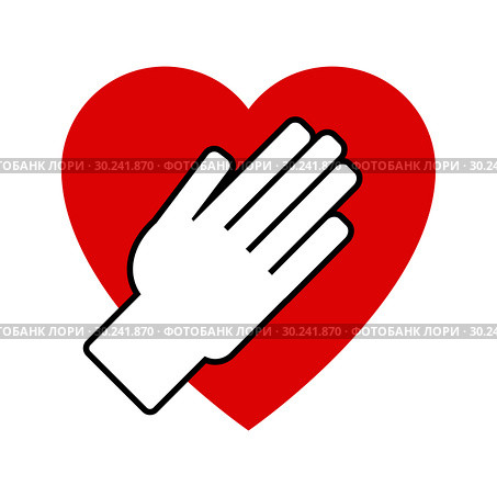 Hand on heart. Icon. Стоковая иллюстрация, иллюстратор Сергей Лаврентьев / Фотобанк Лори