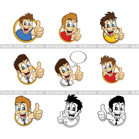 happy guy smile cartoon set. happy guy smile cartoon set theme vector art illustration. Стоковая иллюстрация, агентство Ingram Publishing / Фотобанк Лори