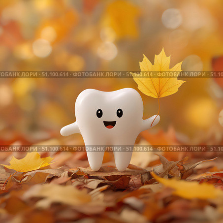 Happy Tooth Fall. Стоковое AI-изображение, AI-художник Павлов Максим / Фотобанк Лори
