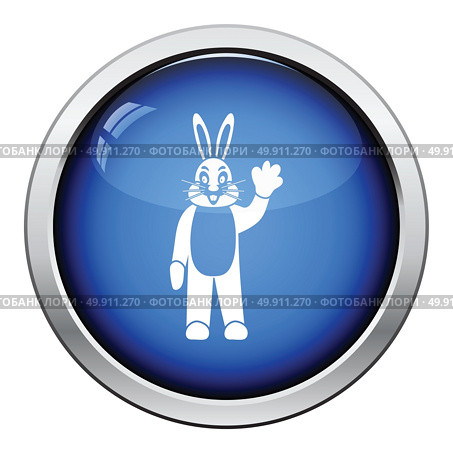 Hare puppet doll icon. Glossy button design. Vector illustration. Стоковая иллюстрация, агентство Ingram Publishing / Фотобанк Лори