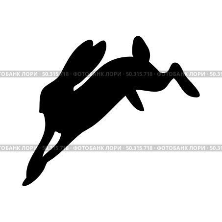 Hare silhouette. Smooth and clean lines. High detailed rabbit silhouette. Vector Illustration.. rodents silhouettes. Стоковая иллюстрация, агентство Ingram Publishing / Фотобанк Лори