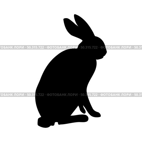 Hare silhouette. Smooth and clean lines. High detailed rabbit silhouette. Vector Illustration.. rodents silhouettes. Стоковая иллюстрация, агентство Ingram Publishing / Фотобанк Лори