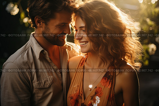 Harmony Unveiled: An Intimate Encounter Between a Dashing Gentleman and an Enchanting Lady. Стоковое AI-изображение, AI-художник Данила Большаков / Фотобанк Лори