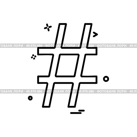 Hashtag icon design vector. Стоковая иллюстрация, агентство Ingram Publishing / Фотобанк Лори
