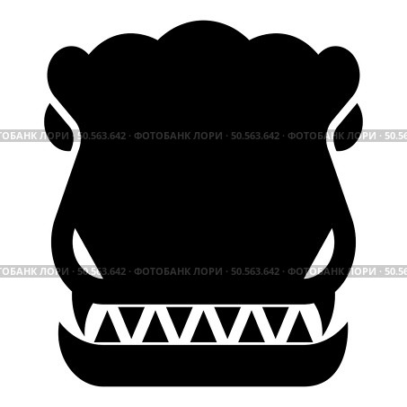 Head dinosaur dragon icon black color vector illustration image flat style simple. Head dinosaur dragon icon black color vector illustration image flat style. Стоковая иллюстрация, агентство Ingram Publishing / Фотобанк Лори