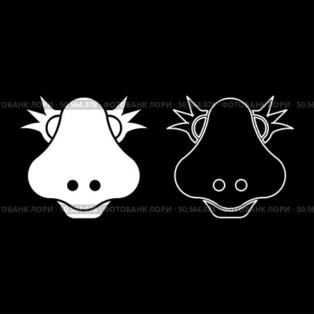 Head of cute female dinosaur character set icon white color vector illustration image simple solid fill outline contour line thin flat style. Head of cute female dinosaur baby character set icon white color vector illustration image solid fill outline contour line thin flat style. Стоковая иллюстрация, агентство Ingram Publishing / Фотобанк Лори