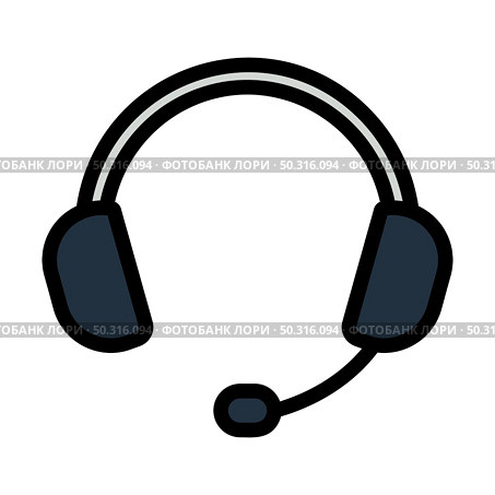 Headset Icon. Editable Bold Outline With Color Fill Design. Vector Illustration. Стоковая иллюстрация, агентство Ingram Publishing / Фотобанк Лори