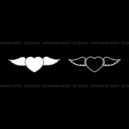 Heart with angel wings flying feather icon white color vector illustration flat style simple image set. Heart with angel wings flying feather icon white color vector illustration flat style image set. Стоковая иллюстрация, агентство Ingram Publishing / Фотобанк Лори