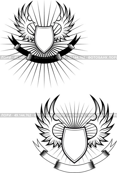 Heraldic elements. Стоковая иллюстрация, иллюстратор VectorTradition / Фотобанк Лори