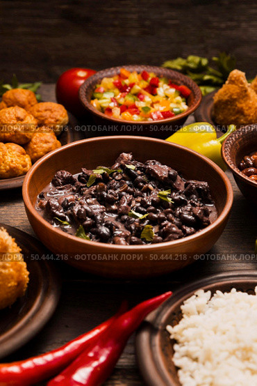 high angle assortment with delicious brazilian food. Стоковое фото, агентство Ingram Publishing / Фотобанк Лори