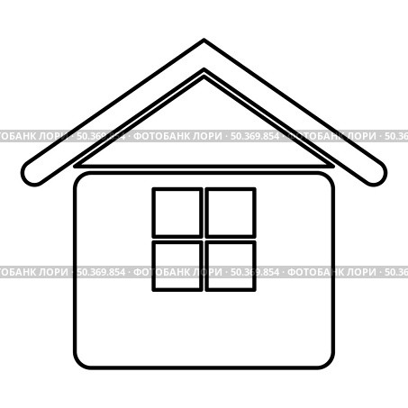 Home contour outline line icon black color vector illustration image thin flat style simple. Home contour outline line icon black color vector illustration image thin flat style. Стоковая иллюстрация, агентство Ingram Publishing / Фотобанк Лори