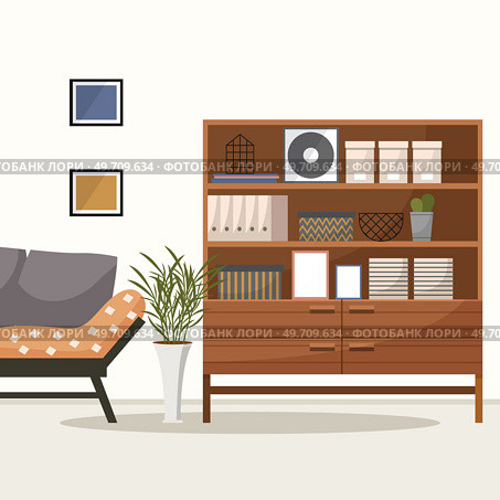 Home office. Interior vector illustration. Work from home. Furniture in office area for durability and practicality Working remotely allows for a flexible schedule and improved work-life balance. Home office. Work from home. Rooms layout optimizes space for an efficient workflow Home office provides a quiet and. Стоковая иллюстрация, агентство Ingram Publishing / Фотобанк Лори