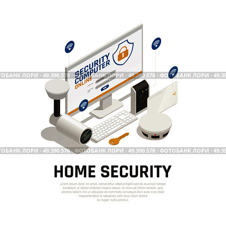 Home Security Design Concept. Стоковая иллюстрация, агентство Ingram Publishing / Фотобанк Лори