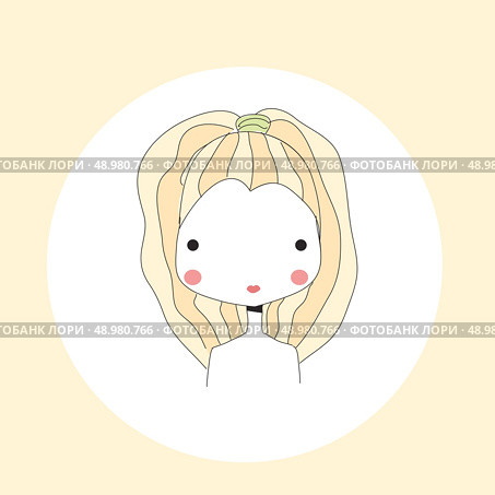 Horoscope Leo sign, girl head, vector illustration. Стоковая иллюстрация, агентство Ingram Publishing / Фотобанк Лори