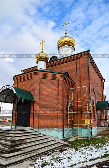 Храм-часовня во имя Иоанна Златоуста. Село Бигила. Тюменская область (2023 год). Стоковое фото, фотограф Александр Тараканов / Фотобанк Лори