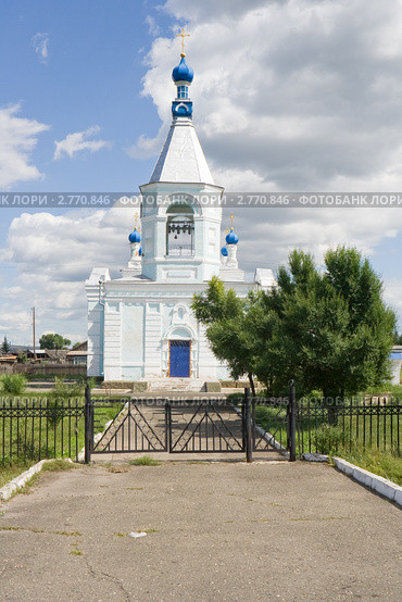 Храм Казанской иконы Божией Матери. Малая Минуса. Красноярский край (2011 год). Стоковое фото, фотограф Шичкина Антонина / Фотобанк Лори