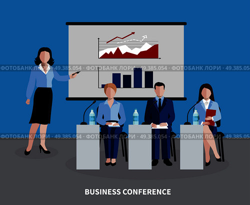 Human resources background with four people participating in business conference flat vector illustration. Human Resources Background. Стоковая иллюстрация, агентство Ingram Publishing / Фотобанк Лори