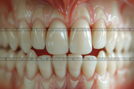 Human teeth and gums closeup texture. Стоковое AI-изображение, AI-художник Иван Рябоконь / Фотобанк Лори