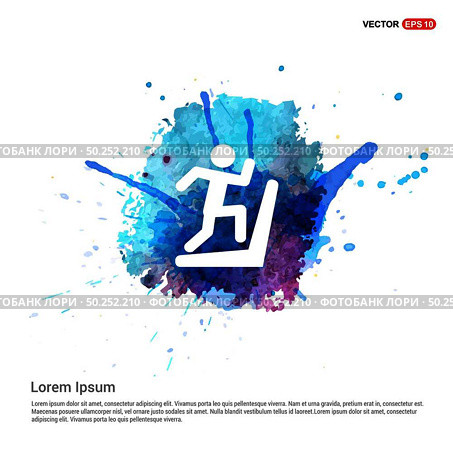 Hurdling Icon - Watercolor Background. Стоковая иллюстрация, агентство Ingram Publishing / Фотобанк Лори