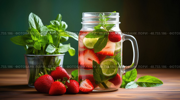 hydration detox water ai generated. Стоковое AI-изображение, AI-художник Vectorwin / Фотобанк Лори