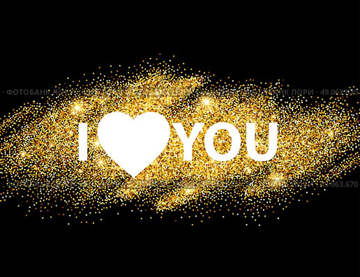 I love you message and heart golden glitter design.  Vector illustration. I love you message and heart golden glitter design.  Vector illustration EPS10. Стоковая иллюстрация, агентство Ingram Publishing / Фотобанк Лори