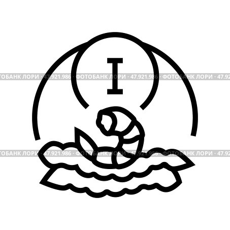 i seafood vitamin line icon vector illustration. Стоковая иллюстрация, иллюстратор Vectorwin / Фотобанк Лори