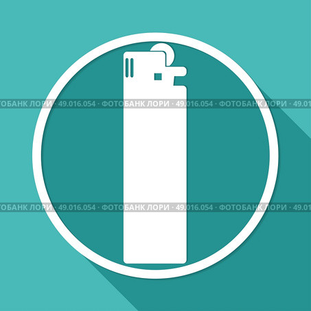 Icon lighter on white circle with a long shadow. Стоковая иллюстрация, агентство Ingram Publishing / Фотобанк Лори
