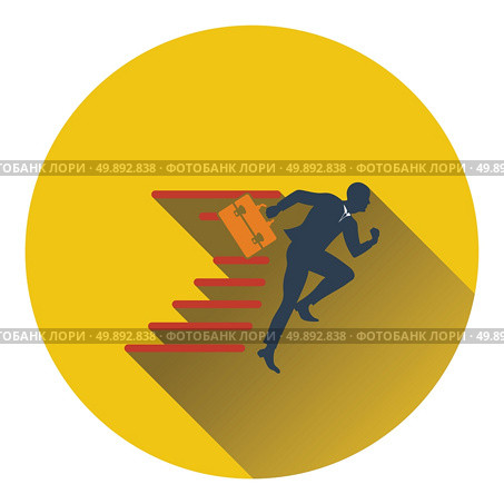 Icon of Accelerating businessman. Flat design. Vector illustration. Стоковая иллюстрация, агентство Ingram Publishing / Фотобанк Лори