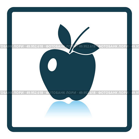 Icon of Apple. Shadow reflection design. Vector illustration. Стоковое фото, агентство Ingram Publishing / Фотобанк Лори