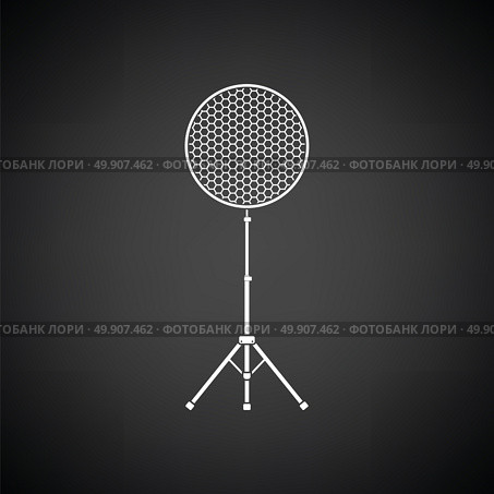 Icon of beauty dish flash. Black background with white. Vector illustration. Стоковая иллюстрация, агентство Ingram Publishing / Фотобанк Лори