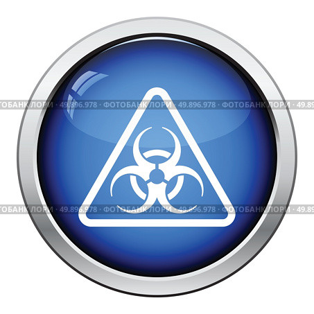 Icon of biohazard. Glossy button design. Vector illustration. Стоковая иллюстрация, агентство Ingram Publishing / Фотобанк Лори