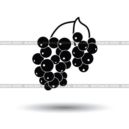 Icon of Black currant. White background with shadow design. Vector illustration. Стоковая иллюстрация, агентство Ingram Publishing / Фотобанк Лори