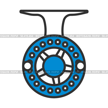 Icon Of Fishing Reel. Editable Bold Outline With Color Fill Design. Vector Illustration. Стоковая иллюстрация, агентство Ingram Publishing / Фотобанк Лори