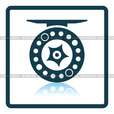 Icon of Fishing reel . Shadow reflection design. Vector illustration. Стоковая иллюстрация, агентство Ingram Publishing / Фотобанк Лори