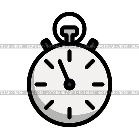 Icon Of Stopwatch. Editable Bold Outline With Color Fill Design. Vector Illustration. Стоковая иллюстрация, агентство Ingram Publishing / Фотобанк Лори
