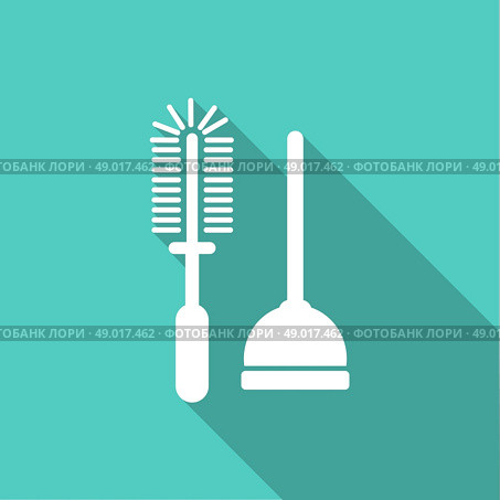 Icon Plunger with a long shadow. Стоковая иллюстрация, агентство Ingram Publishing / Фотобанк Лори