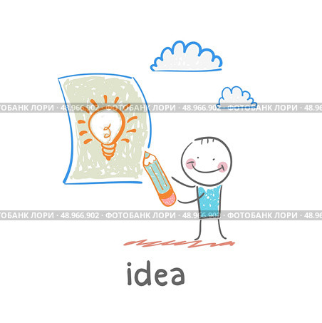 idea. Fun cartoon style illustration. The situation of life. Стоковая иллюстрация, агентство Ingram Publishing / Фотобанк Лори