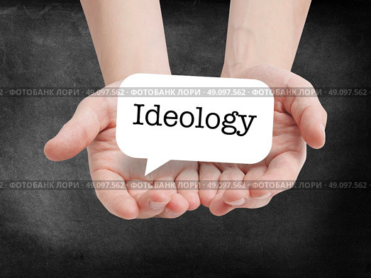 Ideology written on a speechbubble. Стоковое фото, агентство Ingram Publishing / Фотобанк Лори
