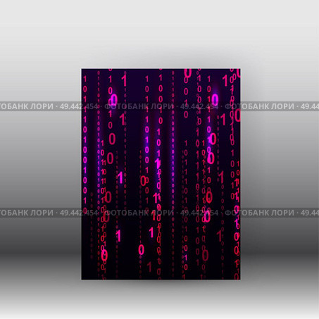 illustration of matrix style binary background. poster and brochure design. Стоковая иллюстрация, агентство Ingram Publishing / Фотобанк Лори