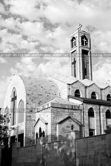 in amman jordan the chatolic church and the cross for religion. Стоковое фото, агентство Ingram Publishing / Фотобанк Лори