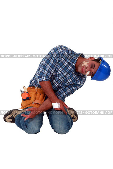 Injured builder. Стоковое фото, агентство Ingram Publishing / Фотобанк Лори