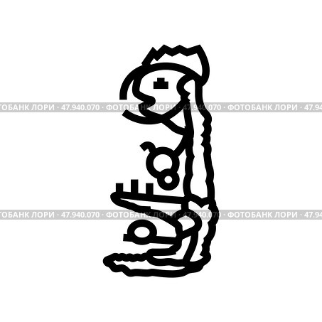 inner alchemy taoism line icon vector illustration. Стоковая иллюстрация, иллюстратор Vectorwin / Фотобанк Лори
