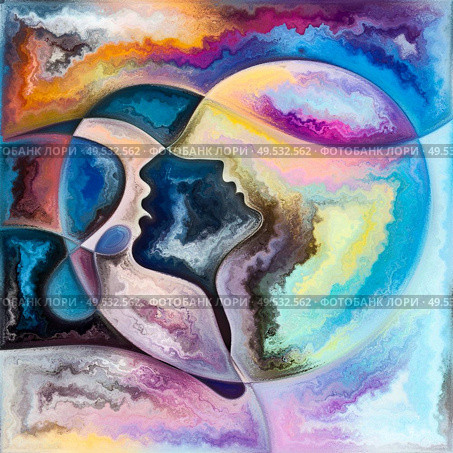 Inner Form. Colors In Us series. Abstract background made of human silhouettes, art textures and colors interplay on the theme of life, drama, poetry and perception. Стоковое фото, агентство Ingram Publishing / Фотобанк Лори