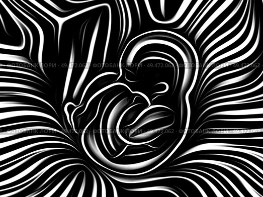 Inner Geometry series. Rendering of human baby in traditional woodcut style on the subject of human soul, internal drama, art, poetry and spirituality. Стоковое фото, агентство Ingram Publishing / Фотобанк Лори