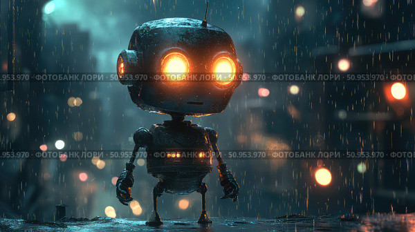 innovation flickering robot ai generated. Стоковое AI-изображение, AI-художник Vectorwin / Фотобанк Лори
